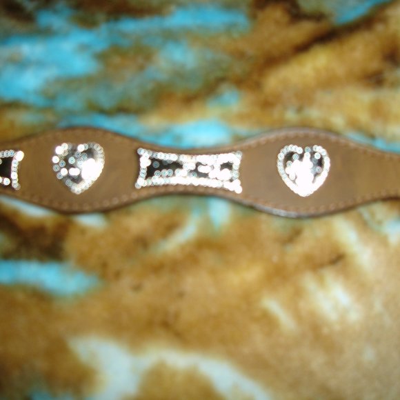 WMN\'S/JR\'S WESTERN SILVER GENUINE LEATHER BELT 32
